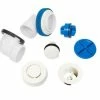 Cheapest 👏 Dearborn True Blue® 1-1/2 in. PVC Bath Waste Touch Toe Half Kit Drain with Spud in White ❤️ -Drainage Parts Shop Query 383