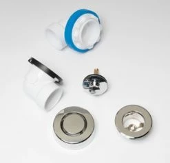 Budget 🛒 Dearborn True Blue® PVC Bath Waste Half Kit Push-Pull Stopper without Test Kit in Chrome 👏