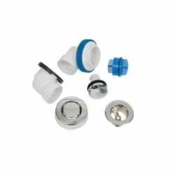 Hot Sale 😀 Dearborn True Blue® 1-1/2 in. PVC Bath Waste Push-Pull Half Kit Drain with Spud in Chrome 😉